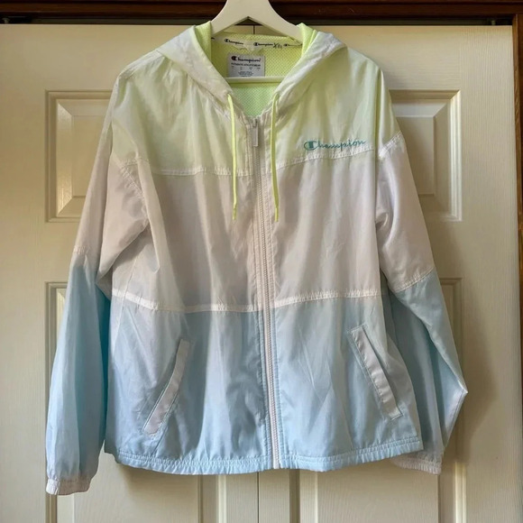 Champion Stadium Color Block Windbreaker Hooded Jacket Women’s size medium - Picture 3 of 11